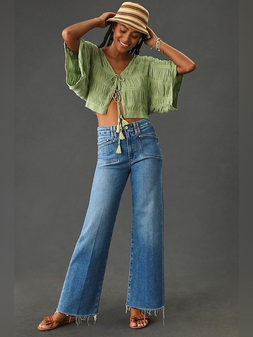 PAIGE Anessa High-Rise Wide-Leg Crop Jeans